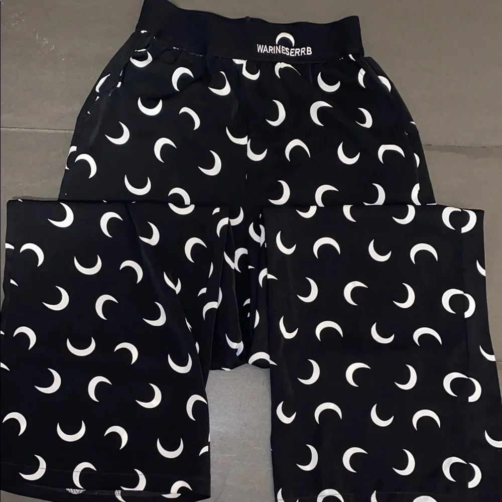 Warineserrb Small Black and White Crescent Moon Pajama Pants - Picture 5 of 9